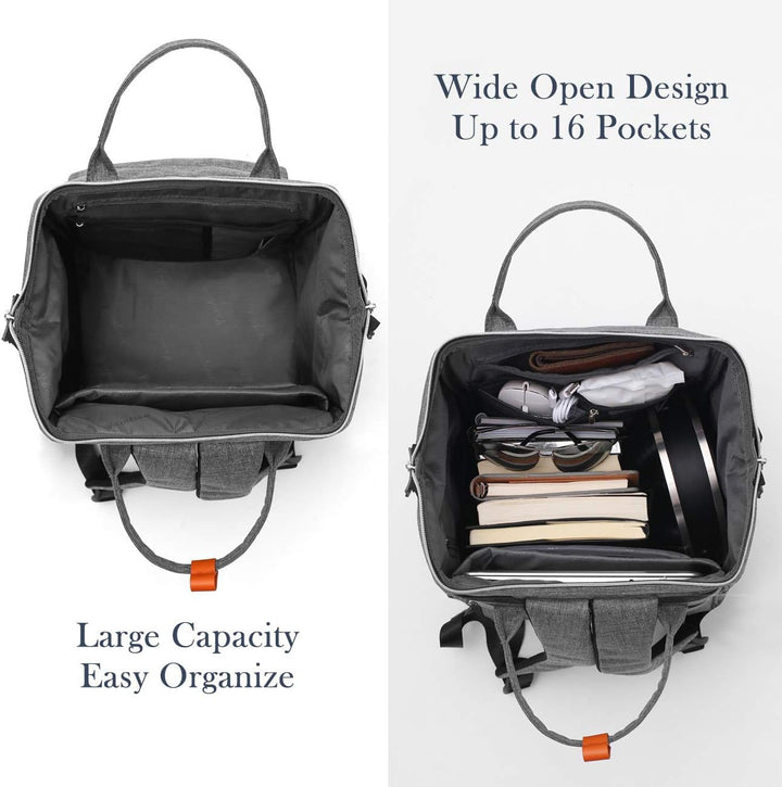 Zaino donna nero compatto, elegante borsa PC 15.6". Ideale per professioniste, studenti, viaggi.