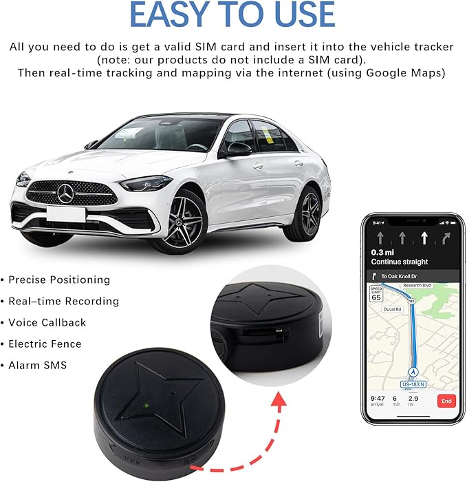 Discreto mini tracker GPS magnetico per antifurto auto e sicurezza personale, tracciamento live.