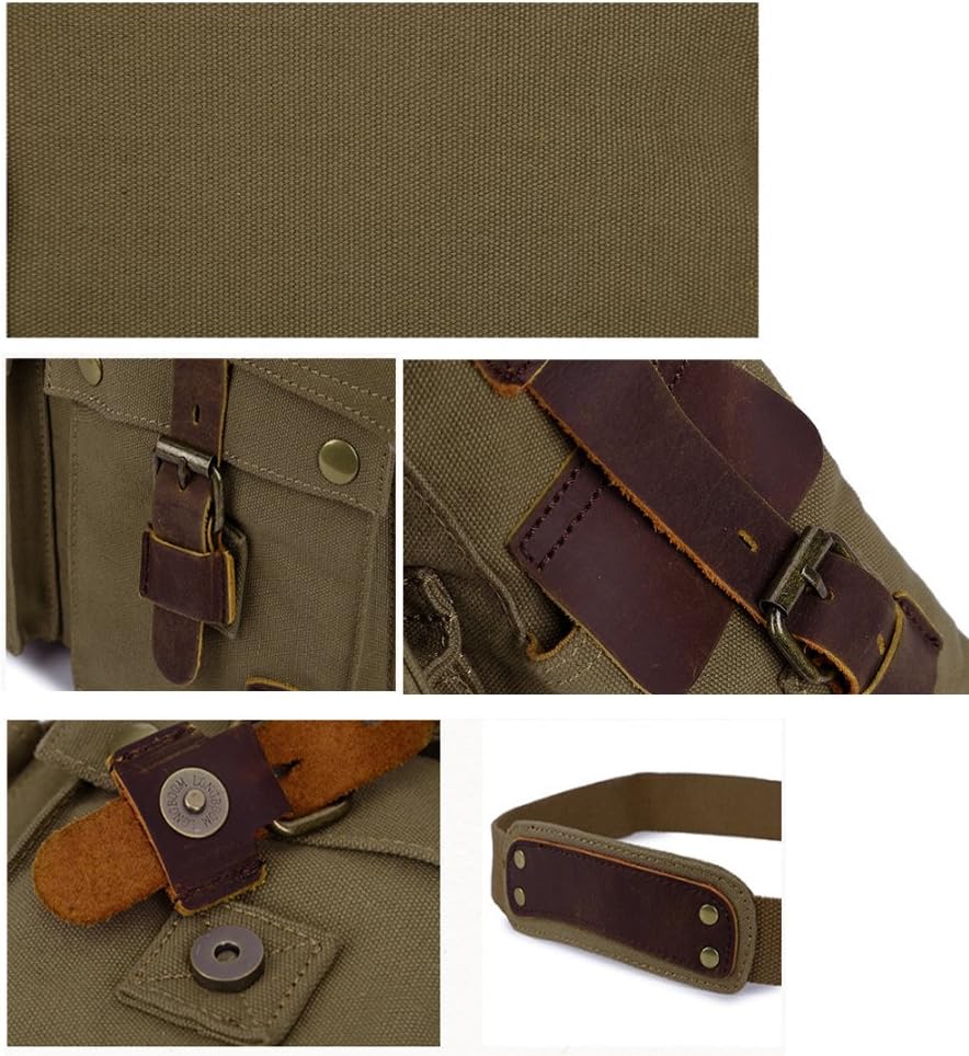 Borsa messenger uomo verde, essenziale per il trasporto del laptop, ideale per ufficio e stile urbano.