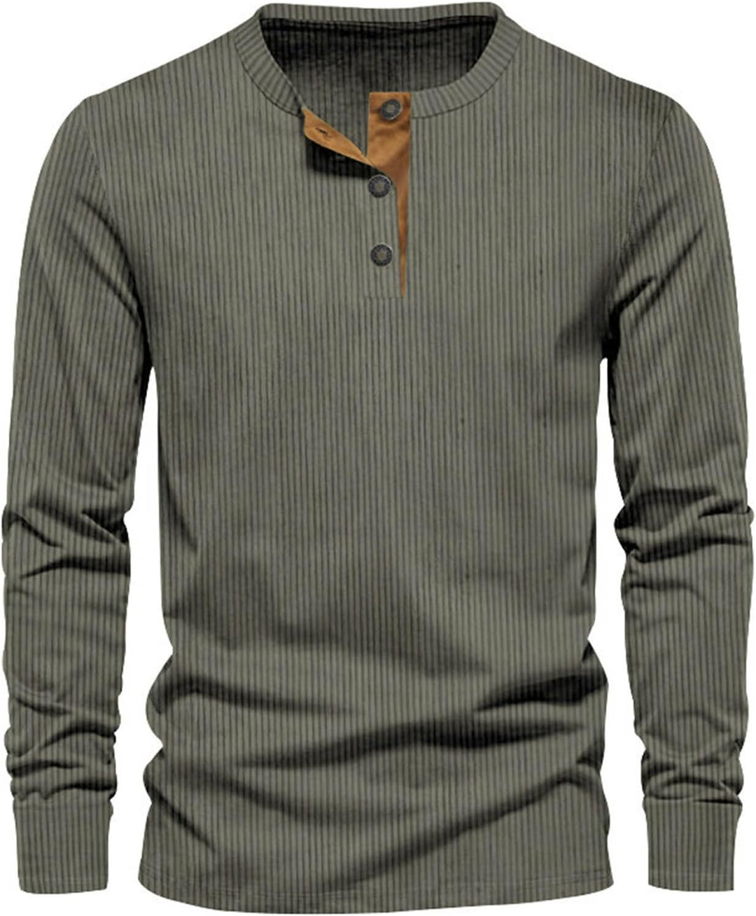T-shirt uomo a maniche lunghe in tessuto a coste, capo essenziale per abbigliamento maschile. Comfort e stile casual.