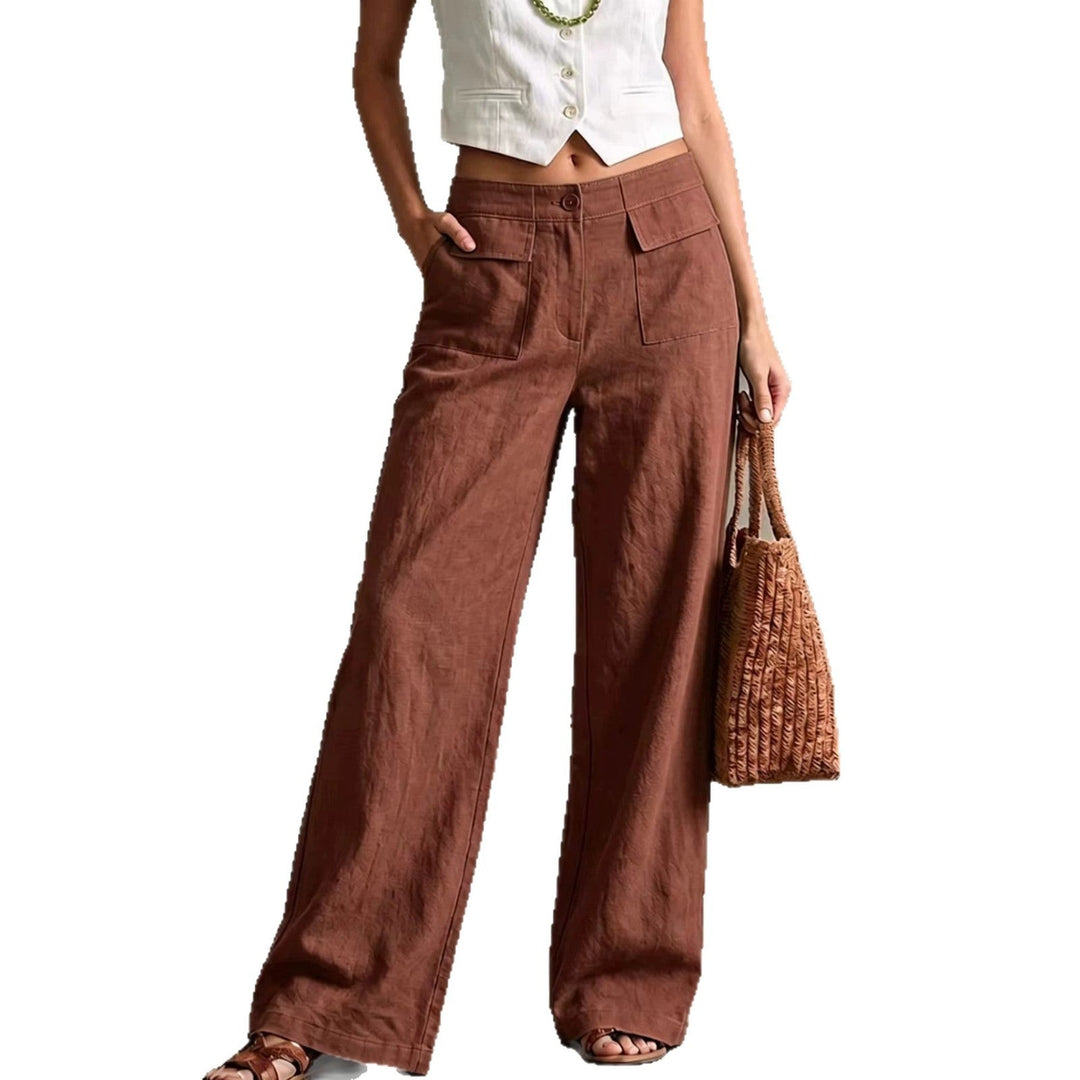 Pantaloni primavera estate donna, larghi, vita alta con elastico, per un outfit trendy e femminile.