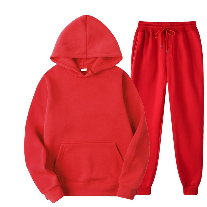 Set felpa e pantaloni da uomo, completo sportivo casual con cappuccio, perfetto per il look autunnale.