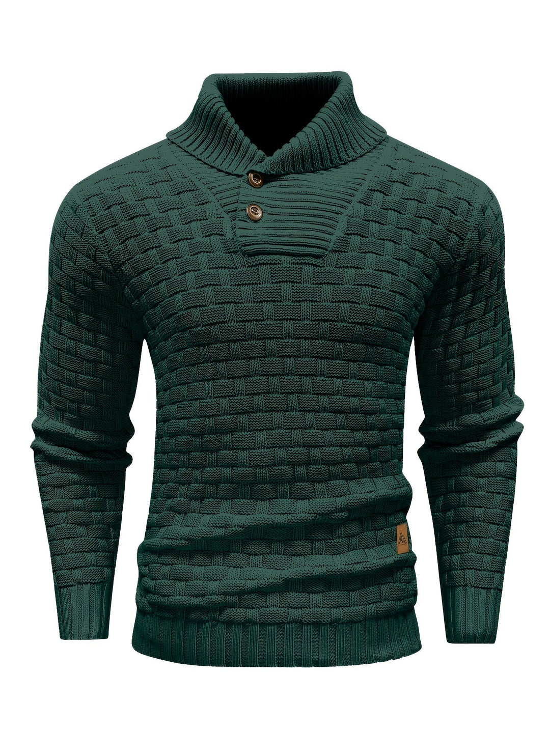 Maglione invernale da uomo, stile casual-elegante con distintivo collo a sciarpa.