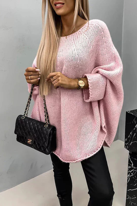 Pullover donna oversize in maglia calda per comfort e stile. Ideale per moda autunno/inverno, look casual o elegante.
