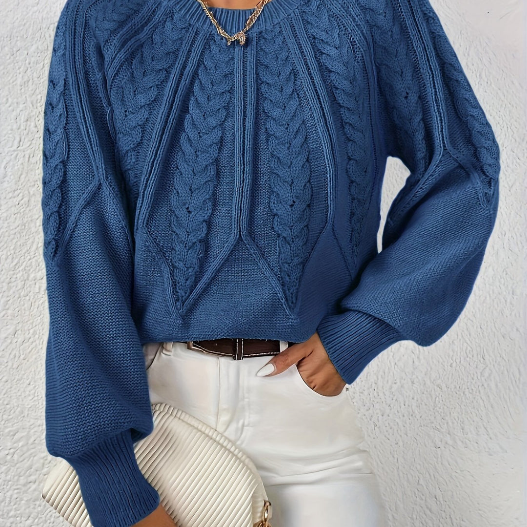 Maglia donna con trecce e maniche a palloncino. Per un comfort avvolgente.