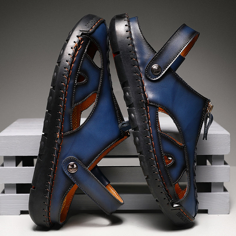 Scarpe uomo estive, sandali a punta chiusa. Comfort e aderenza per attività all'aperto, calzature versatili.