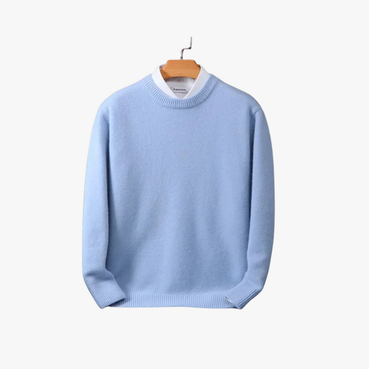 Maglione uomo girocollo morbido, vestibilità ampia. Comfort casual per autunno e inverno. Moda maschile.