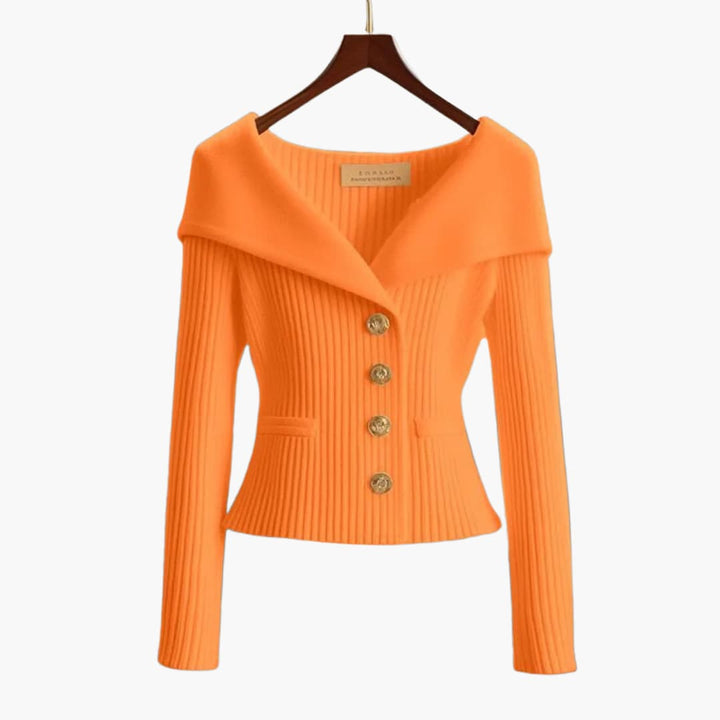 Gilet cardigan donna a coste, taglia unica, con bottoni frontali. Versatile per abbigliamento chic e casual.