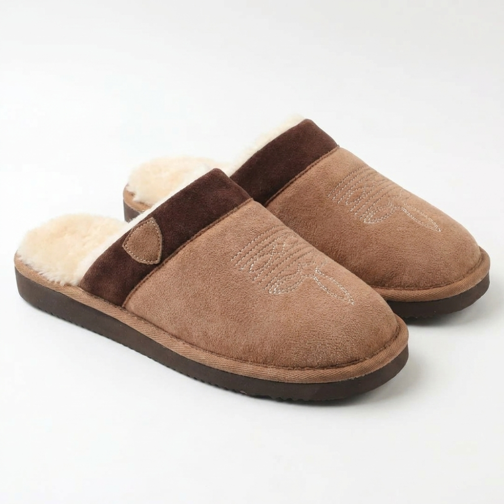 Massima comodità con le pantofole foderate uomo donna stile cowboy Ranch, ideali per la casa.