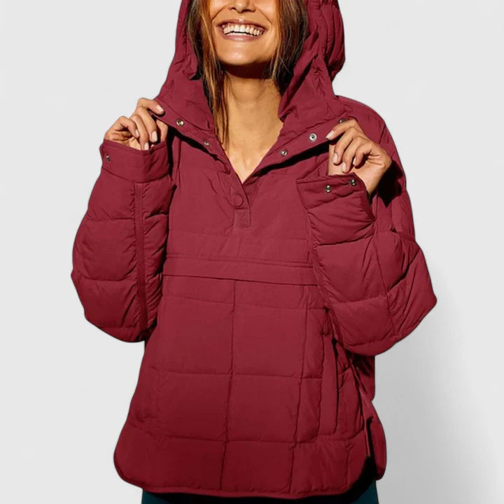 Calda giacca trapuntata impermeabile oversize da donna, essenziale per l'inverno, moda e comfort.