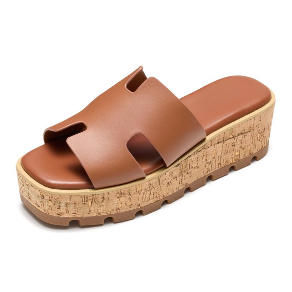 Collezione ciabatte platform Aria in suede (nero, marrone, bianco), sandali donna estivi moda.