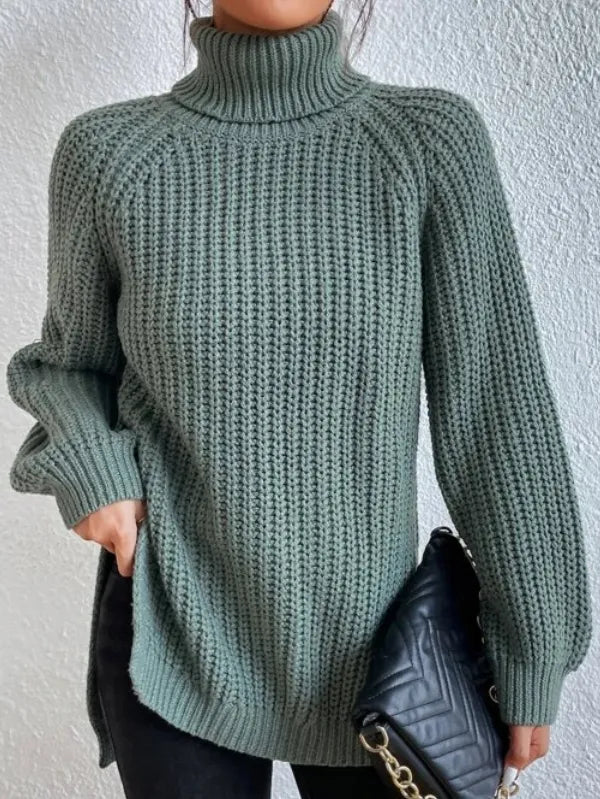 Dolcevita da donna elegante e casual, maglieria soffice, maniche raglan, comfort assicurato.