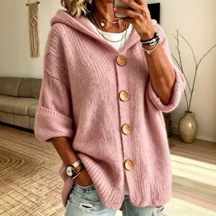 Giacca leggera cardigan da donna tinta unita, versatile per un look casual e comodo ogni giorno.
