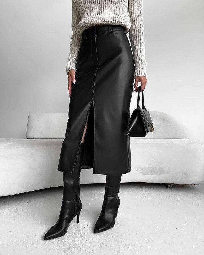 Gonna a vita alta donna elegante, perfetta per look versatili. Tessuto di qualità, design moderno.