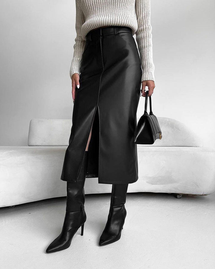Gonna a vita alta donna elegante, perfetta per look versatili. Tessuto di qualità, design moderno.