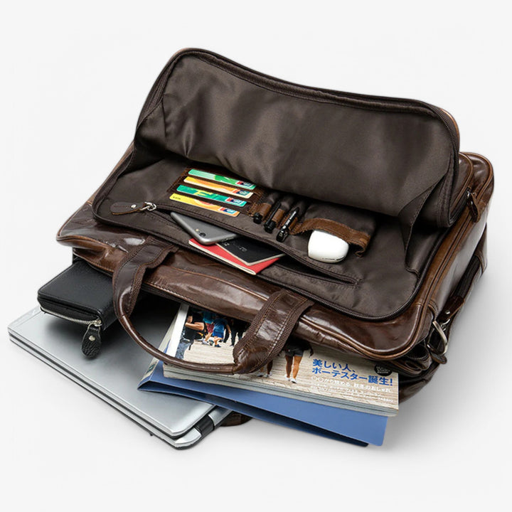 Accessorio borsa portadocumenti unisex versatile, ideale per uso quotidiano ed elegante.