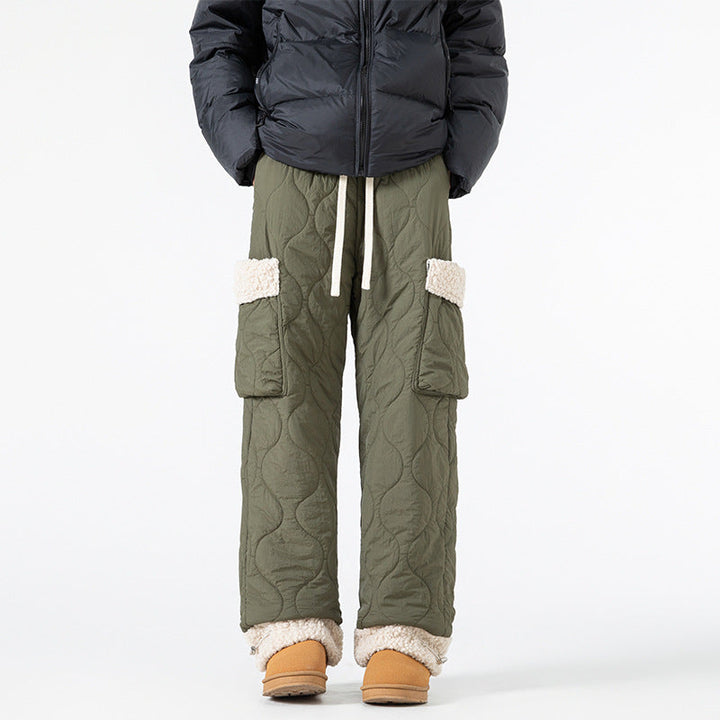 Pantaloni sci uomo color khaki, taglio dritto, resistenti per la montagna e abbigliamento invernale.