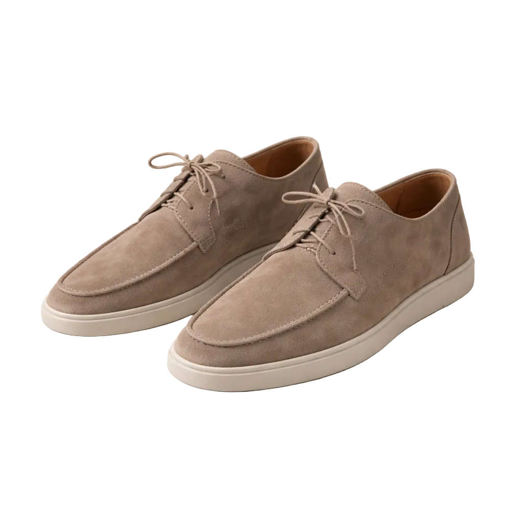 Comodi mocassini uomo con lacci, stile versatile per outfit primaverili e autunnali. Tendenza moda maschile.