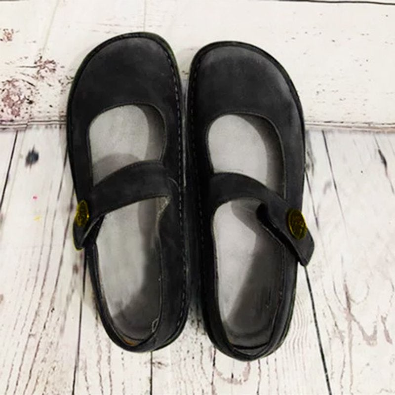Scarpe donna comode Mary Jane in camoscio, leggere e versatili, stile retrò per un comfort elegante.