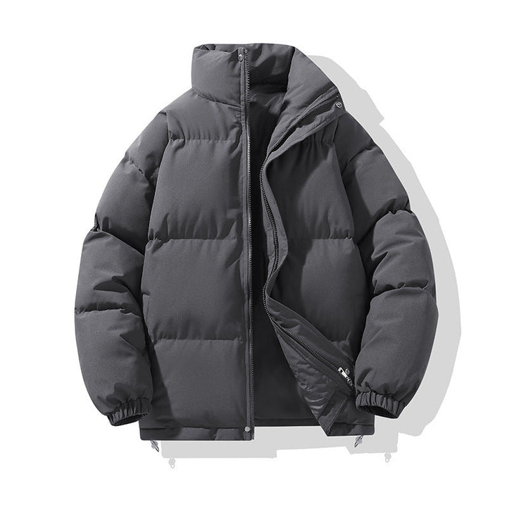 Giacca invernale donna imbottita con colletto alto protettivo. Modello puffer oversize, caldo e confortevole per l'inverno.