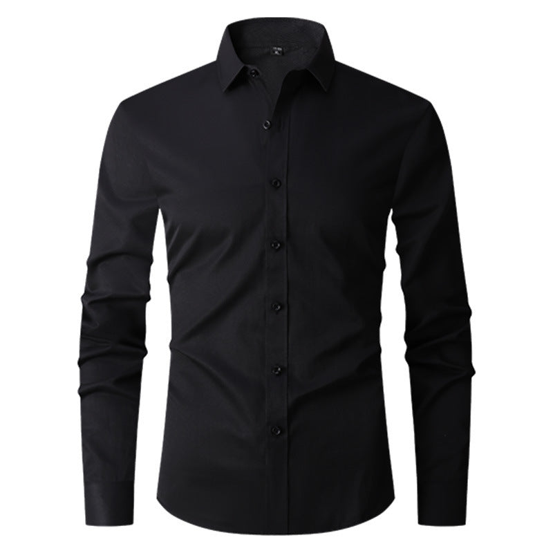 Camicia uomo slim fit elegante a manica lunga, ideale per la primavera e l'autunno.