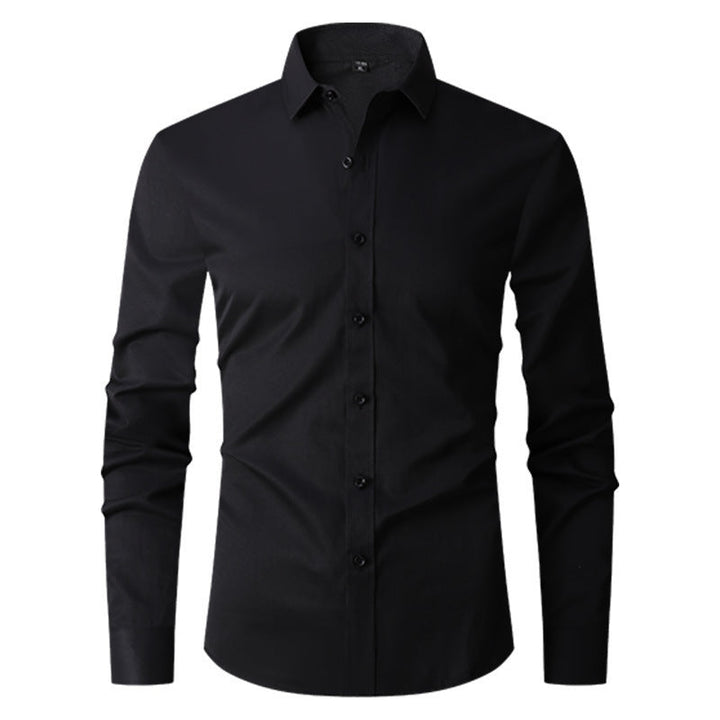 Camicia uomo slim fit elegante a manica lunga, ideale per la primavera e l'autunno.