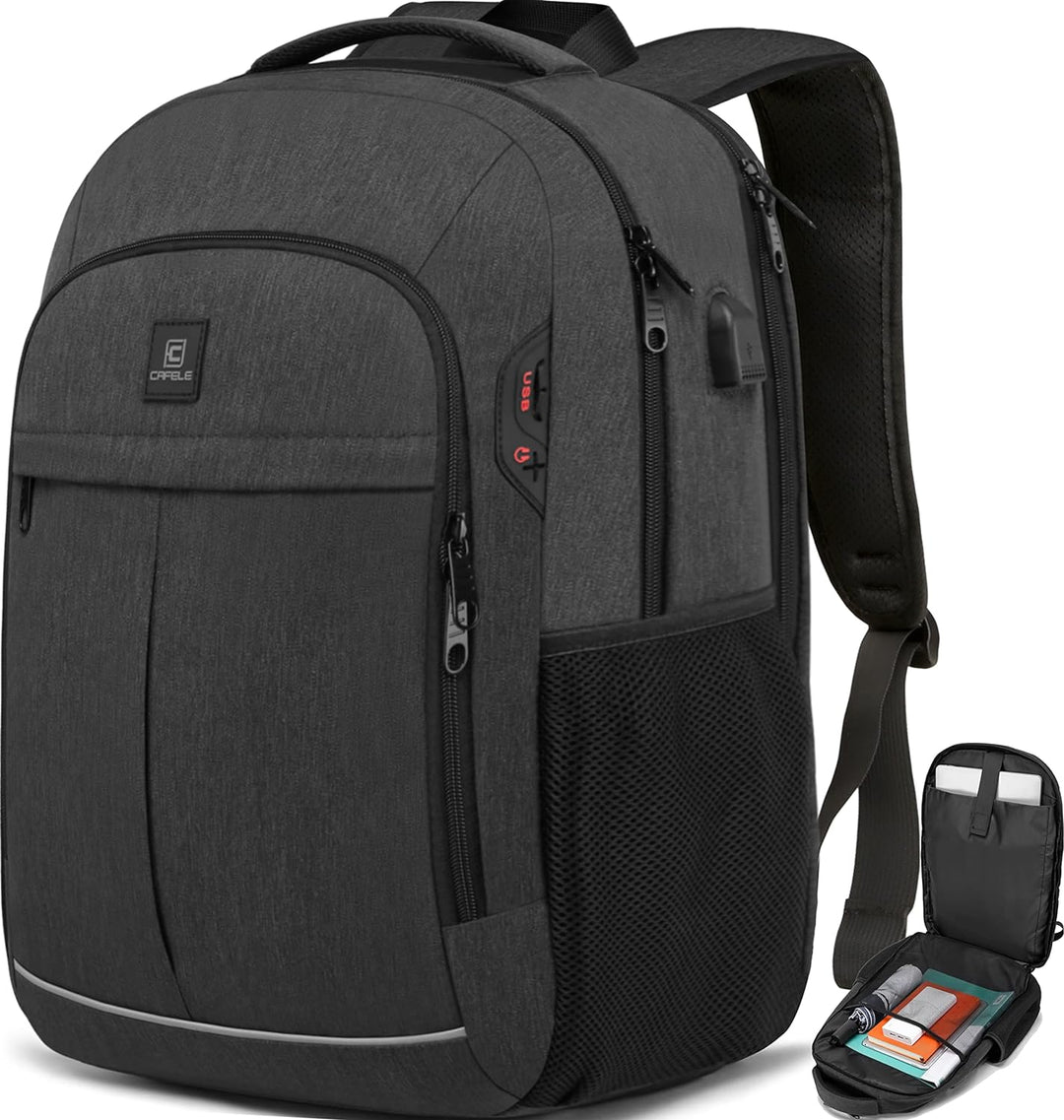 Zaino uomo multicolore versatile porta laptop 17,3 pollici, perfetto per viaggio, ufficio e uso quotidiano.