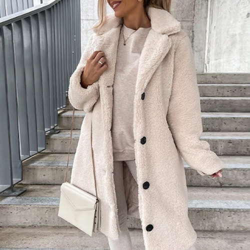 Marrone: cappotto elegante da donna in lana, ideale per stile casual e abbigliamento invernale chic.