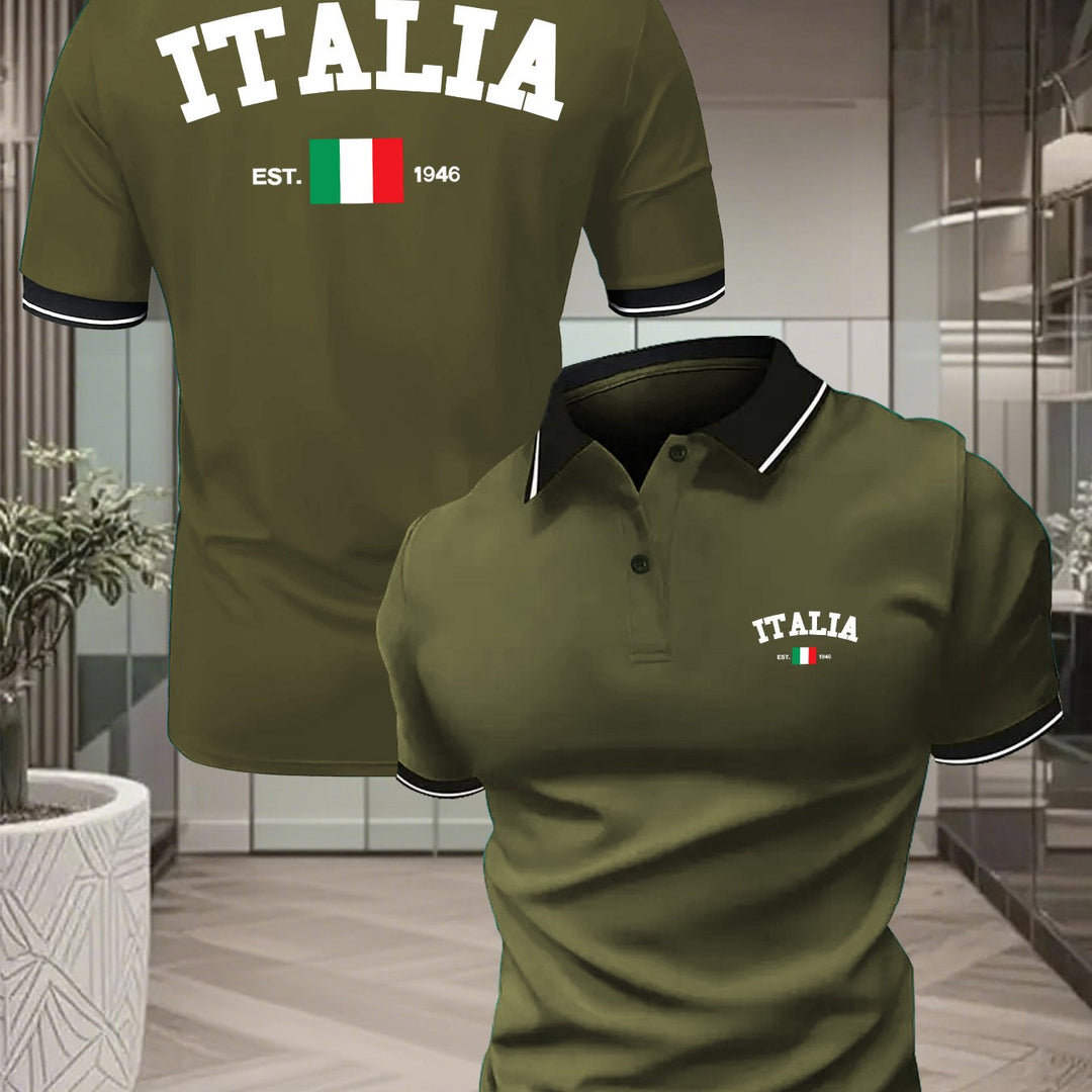 Polo uomo sportiva ed elegante, maniche corte, design italiano per un look casual.