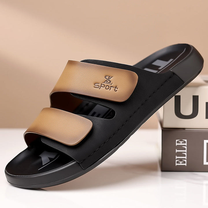 Sandali uomo casual con suola antiscivolo, ideali per spiaggia e viaggio.