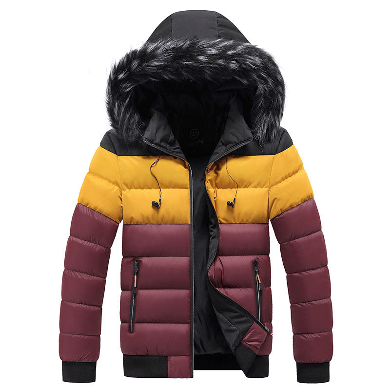 Elegante giacca puffer invernale da uomo con cappuccio, unisce stile casual e calore estremo per l'inverno.