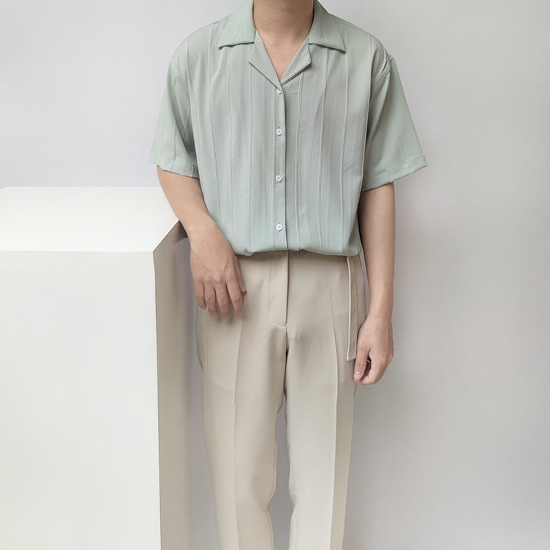 Cardigan camicia uomo estiva a manica corta, ampia e leggera, perfetta per la spiaggia e relax.