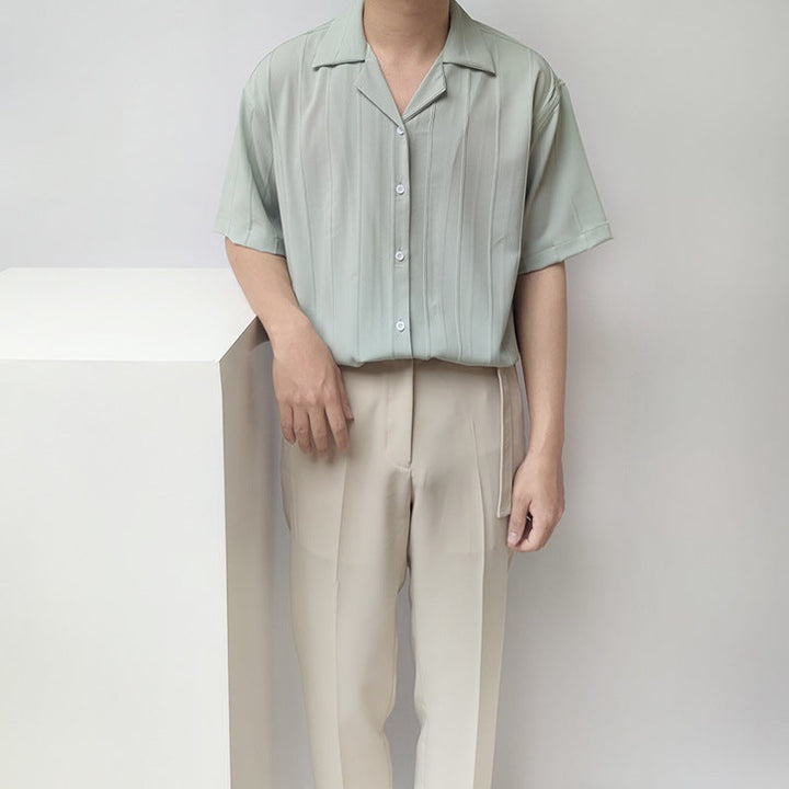Cardigan camicia uomo estiva a manica corta, ampia e leggera, perfetta per la spiaggia e relax.