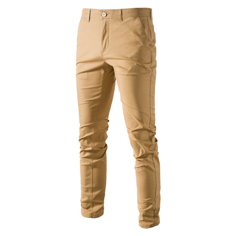 Pantaloni uomo a gamba dritta con vita media confortevole. Rinforzati, con zip, ideali per un outfit casual o elegante.