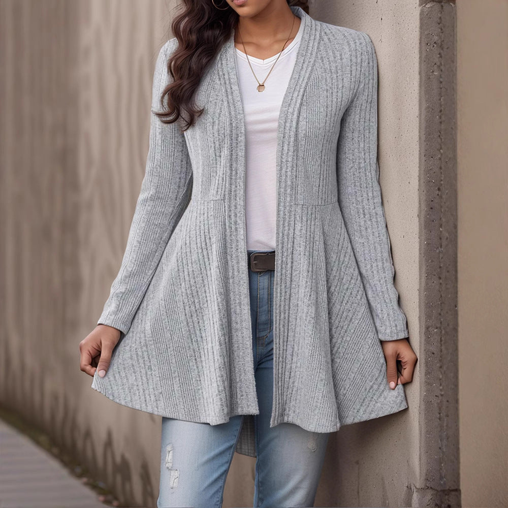 Cardigan da donna a righe, morbido e comodo, ideale per il tuo stile casual quotidiano autunnale.