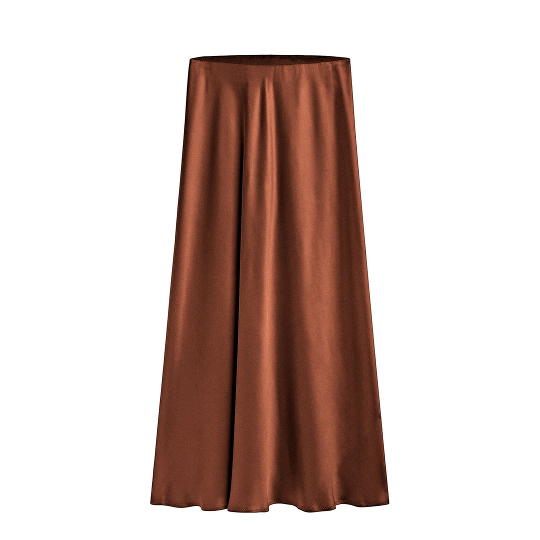 Gonna midi da donna a vita alta con spacco chic e vita elastica per un look contemporaneo e comodo.
