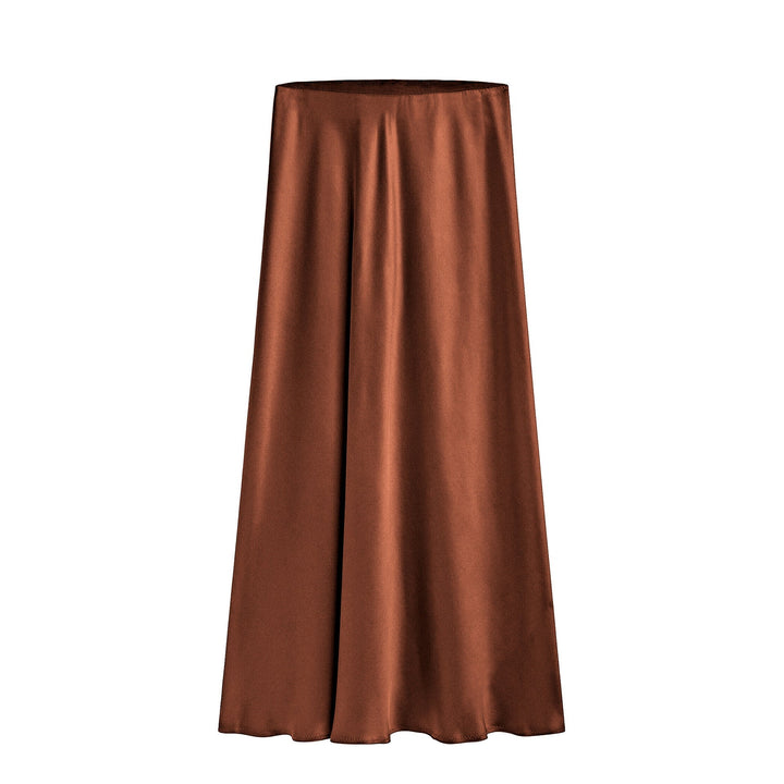 Gonna midi da donna a vita alta con spacco chic e vita elastica per un look contemporaneo e comodo.