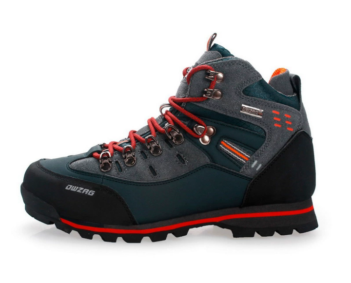 Stivali da trekking uomo, impermeabili e antiscivolo, ideali per sentieri autunnali e attività outdoor.