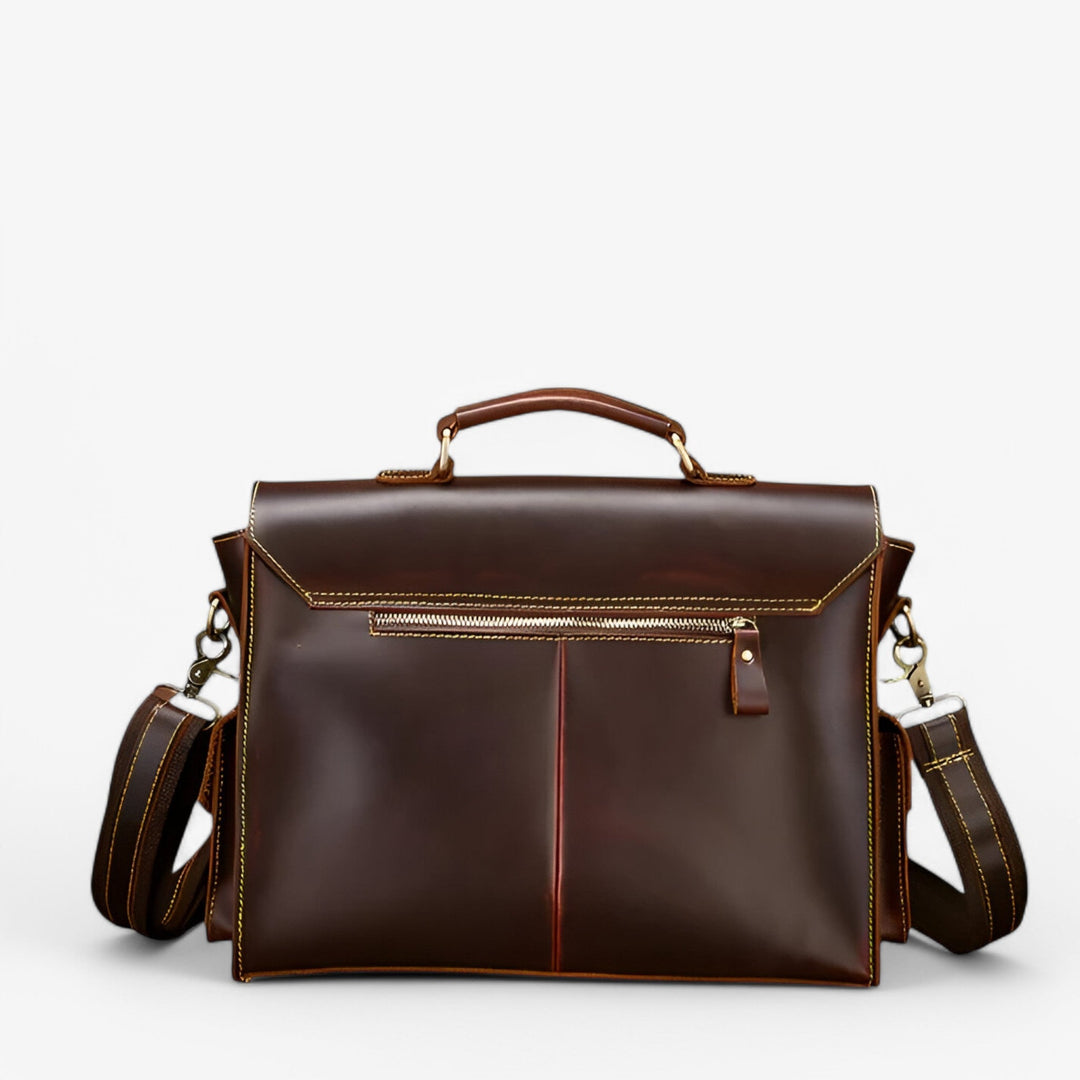 Accessorio retrò: borsa portadocumenti marrone unisex. Ideale per lavoro, ufficio o come elegante borsa da viaggio.