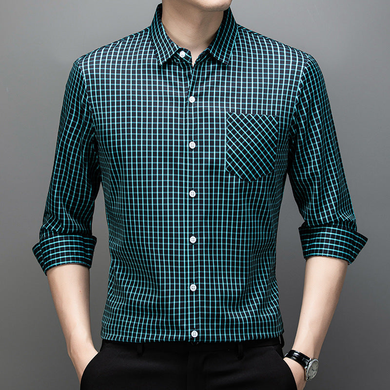Camicia a quadri da uomo, maniche lunghe, vestibilità comoda e rilassata. Look casual per il tempo libero.