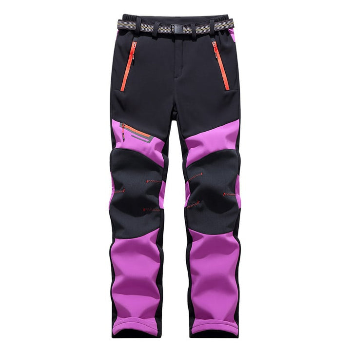Pantaloni da sci caldi per uomo e donna, impermeabili per la neve, con stile a contrasto moderno.