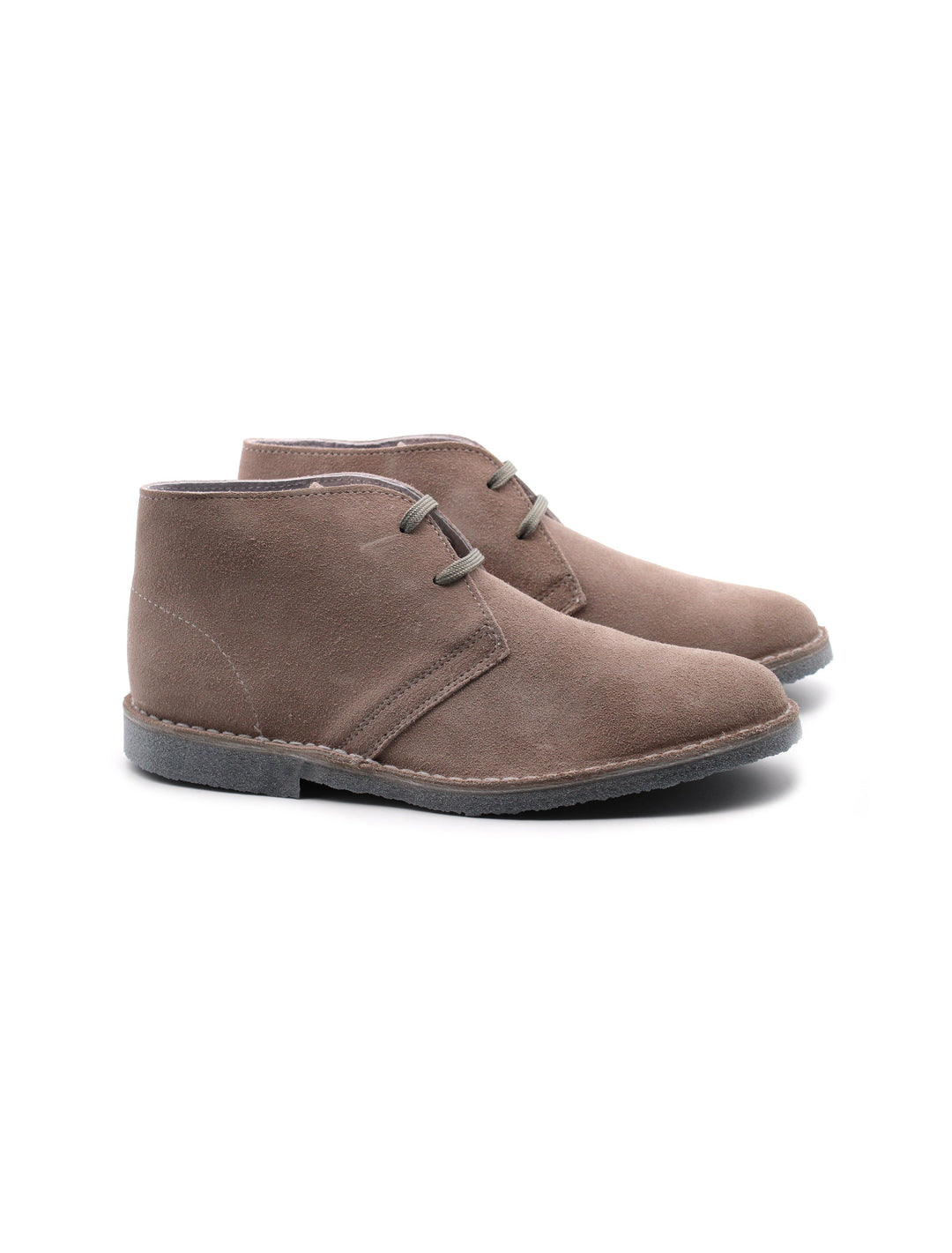 Polacchine uomo in pelle scamosciata tortora con lacci, scarpe casual ed eleganti.