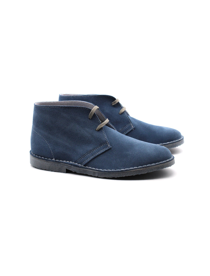 Polacchine uomo blu in pelle scamosciata con lacci, scarpe eleganti e casual per comfort e stile distinto.