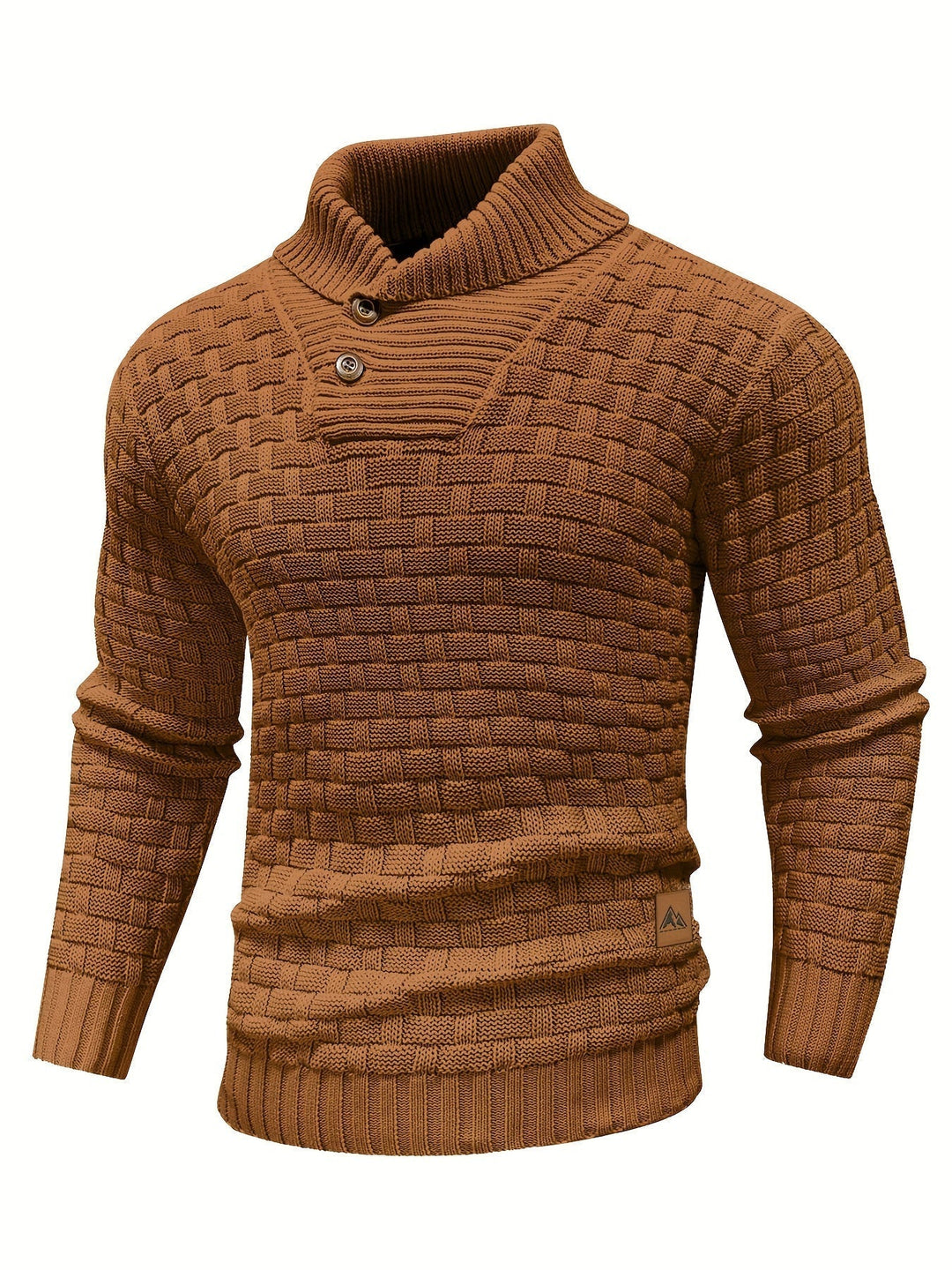 Abbigliamento invernale uomo: maglione caldo con collo a sciarpa, per un tocco chic.