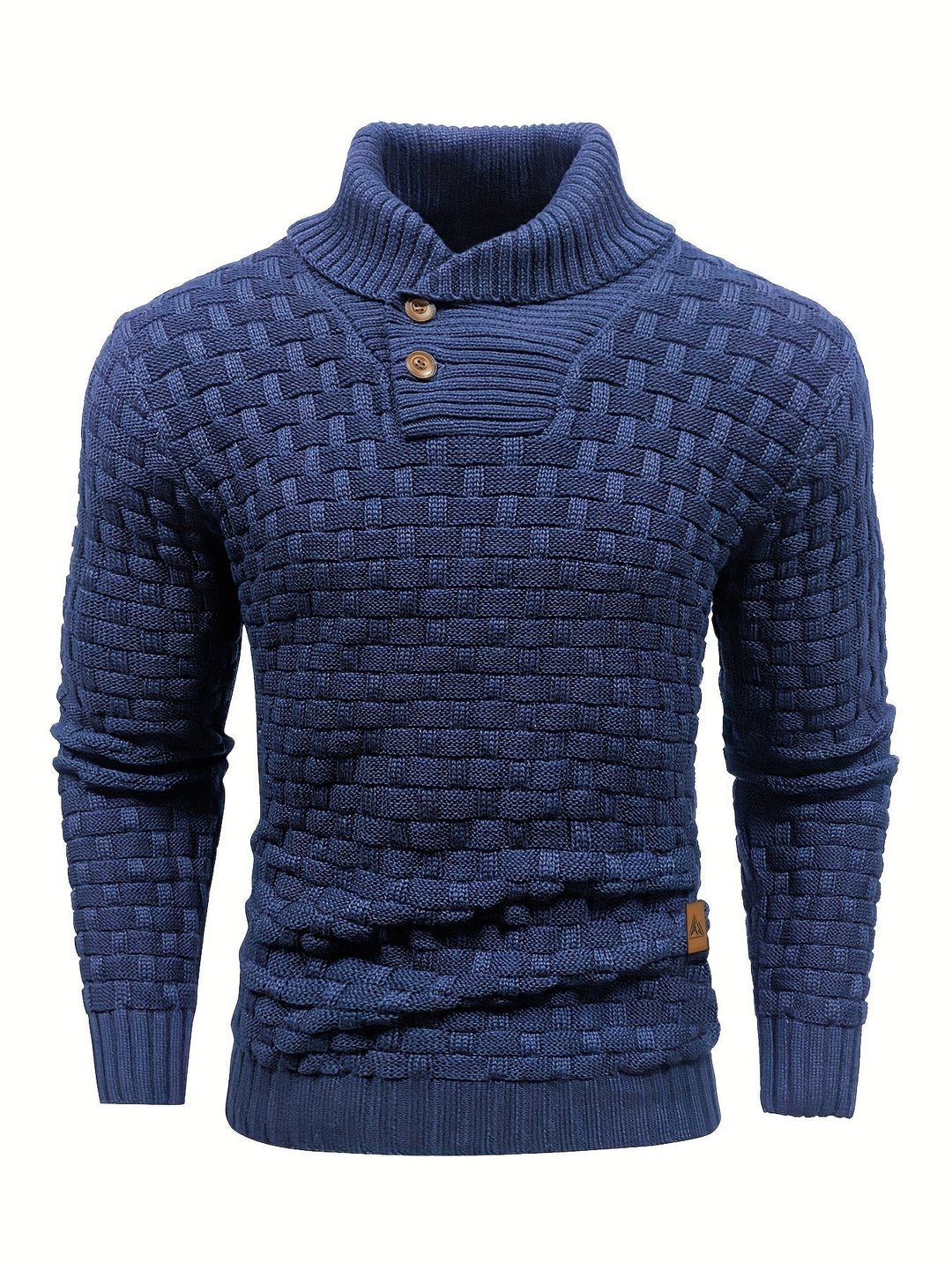 Maglia uomo raffinata con collo a sciarpa, perfetta per abbigliamento invernale di stile.