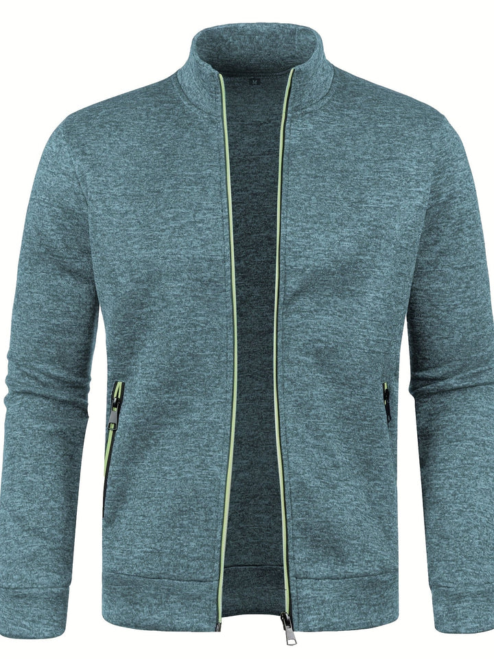 Caldo cardigan uomo con zip, un capo versatile ed elegante per un look confortevole.