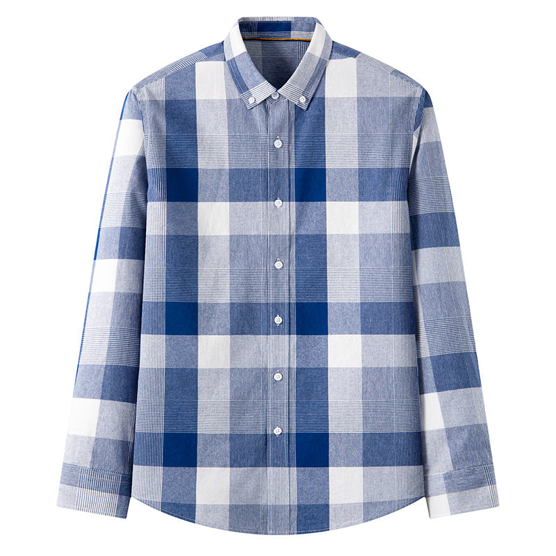 Camicia uomo a quadri maniche lunghe con vestibilità rilassata, ideale per un look casual e confortevole.
