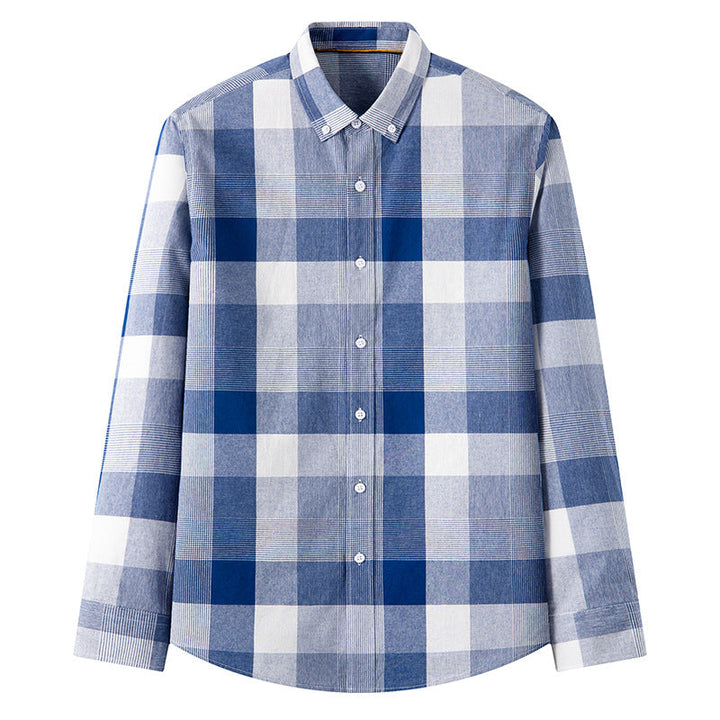 Camicia uomo a quadri maniche lunghe con vestibilità rilassata, ideale per un look casual e confortevole.