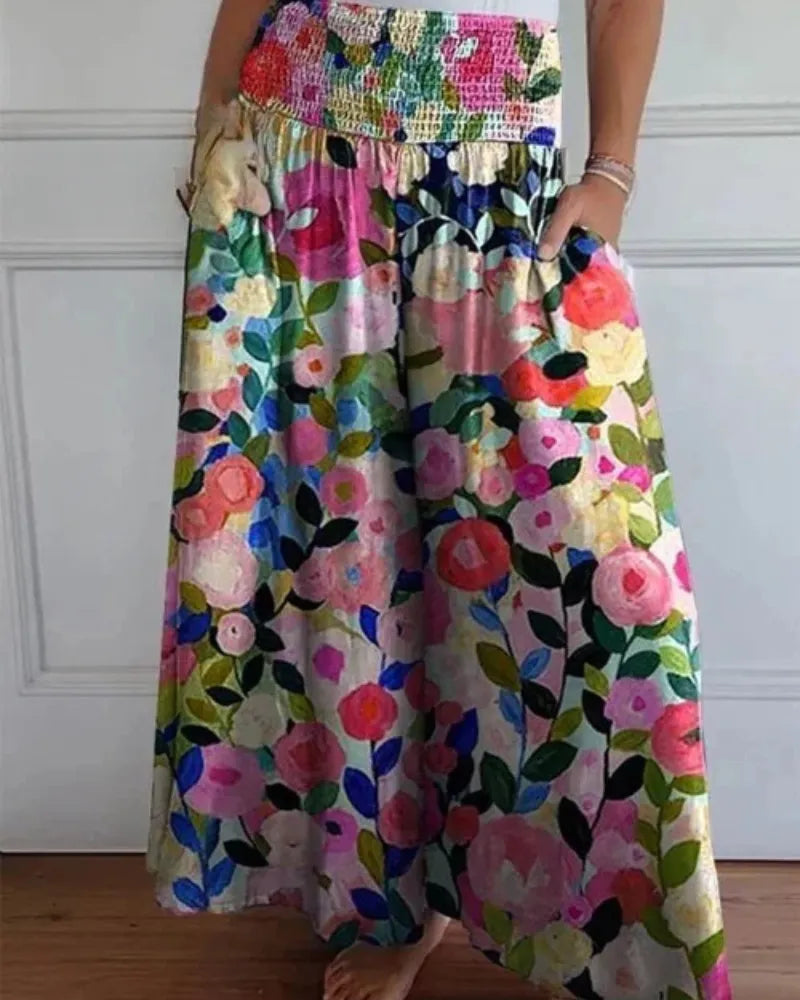 Pantaloni culottes da donna larghi, eleganti e a vita alta, ideali per un look comodo e alla moda.