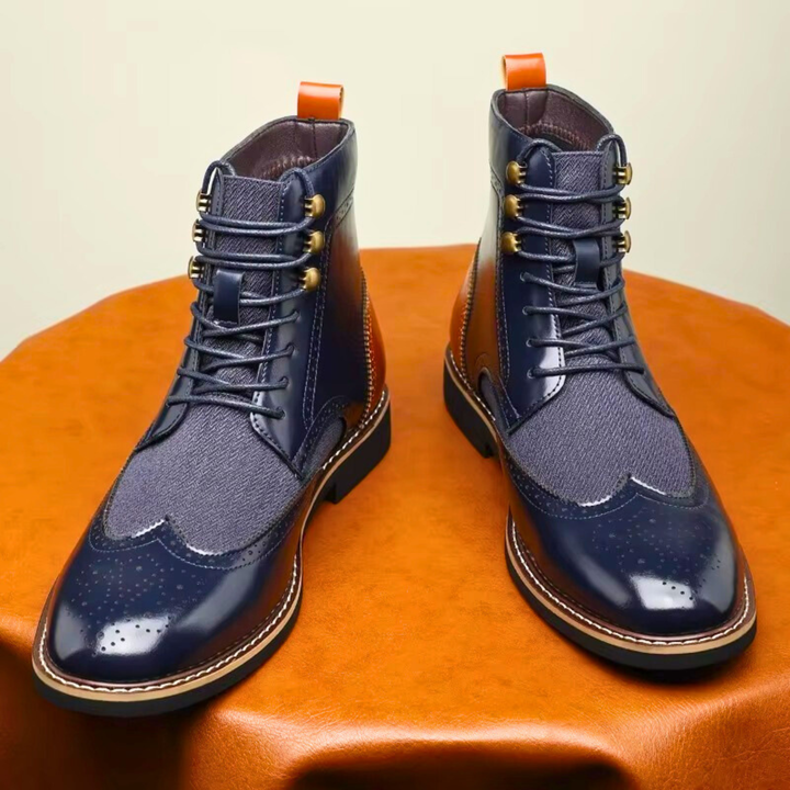 Scarpe brogue da donna bicolore indossate, un accessorio chic che completa il tuo outfit. [[lstfy-media:8]]